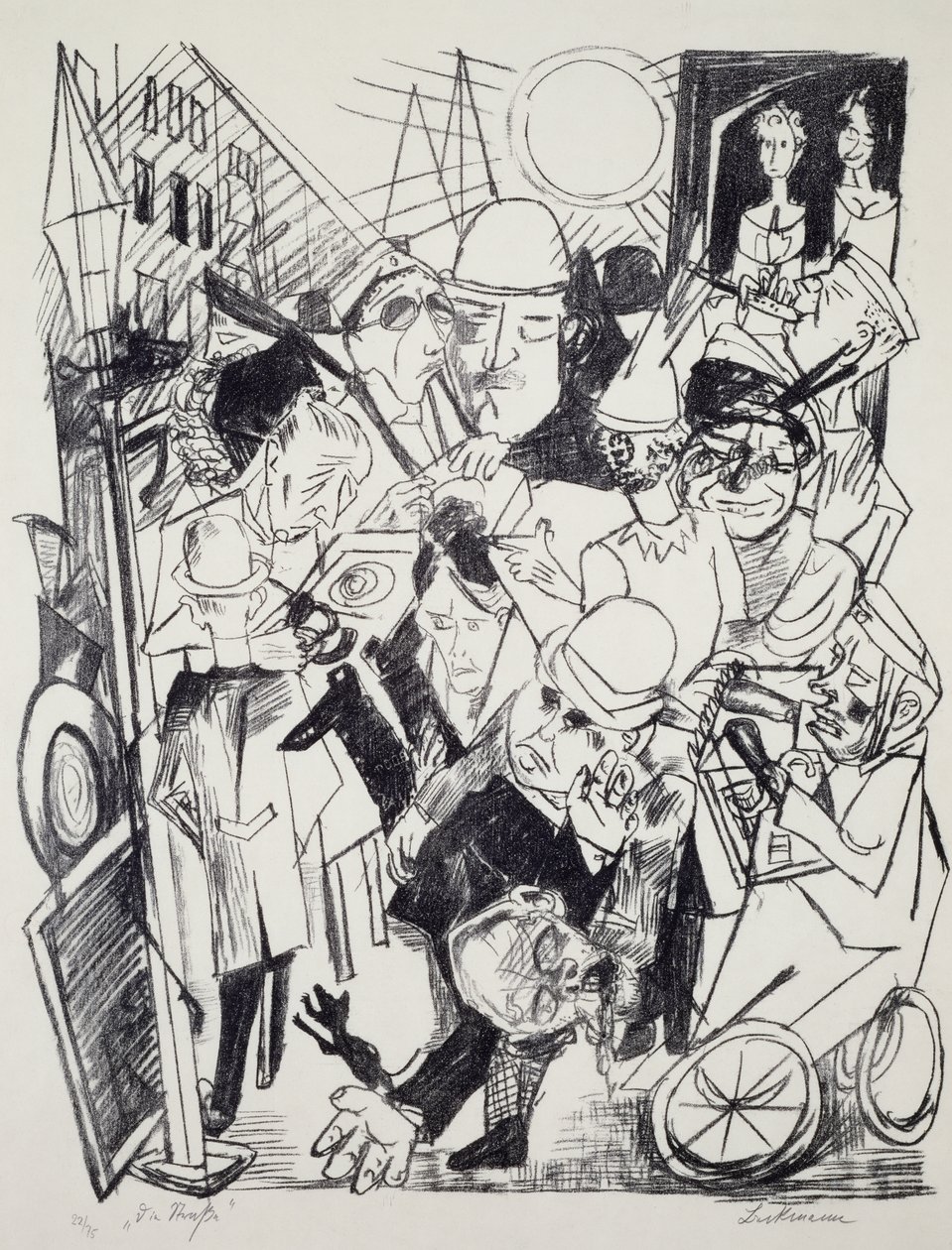 Ulica, autorstwa Maxa Beckmanna (1884-1950), rycina. Niemcy, XX wiek. autorstwa Max Beckmann