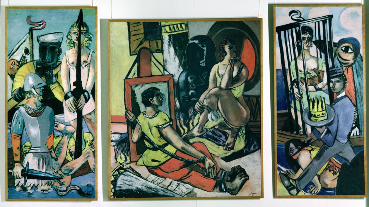 Tryptyk Kuszenie św. Antoniego autorstwa Max Beckmann