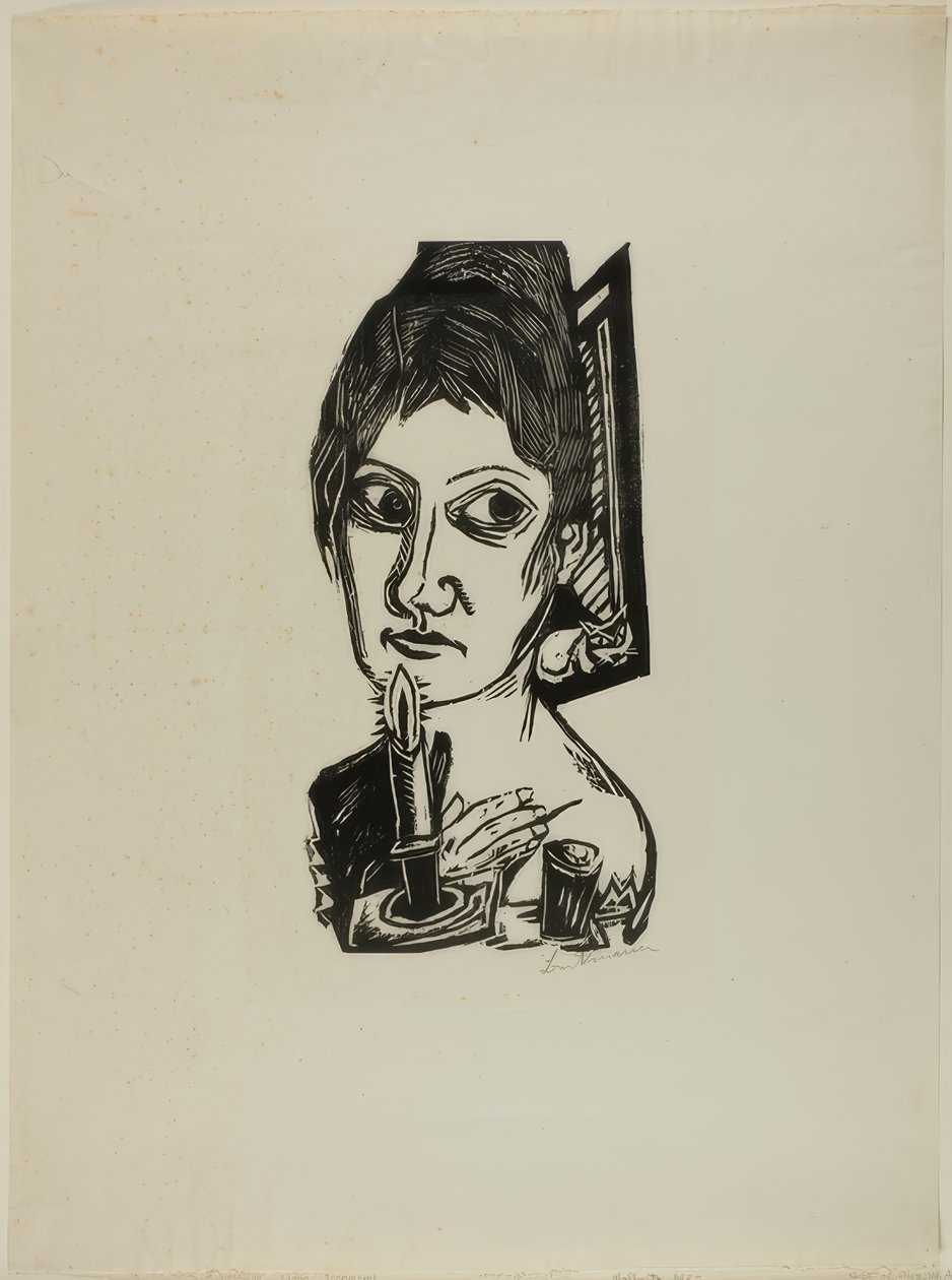 Kobieta ze świecą autorstwa Max Beckmann
