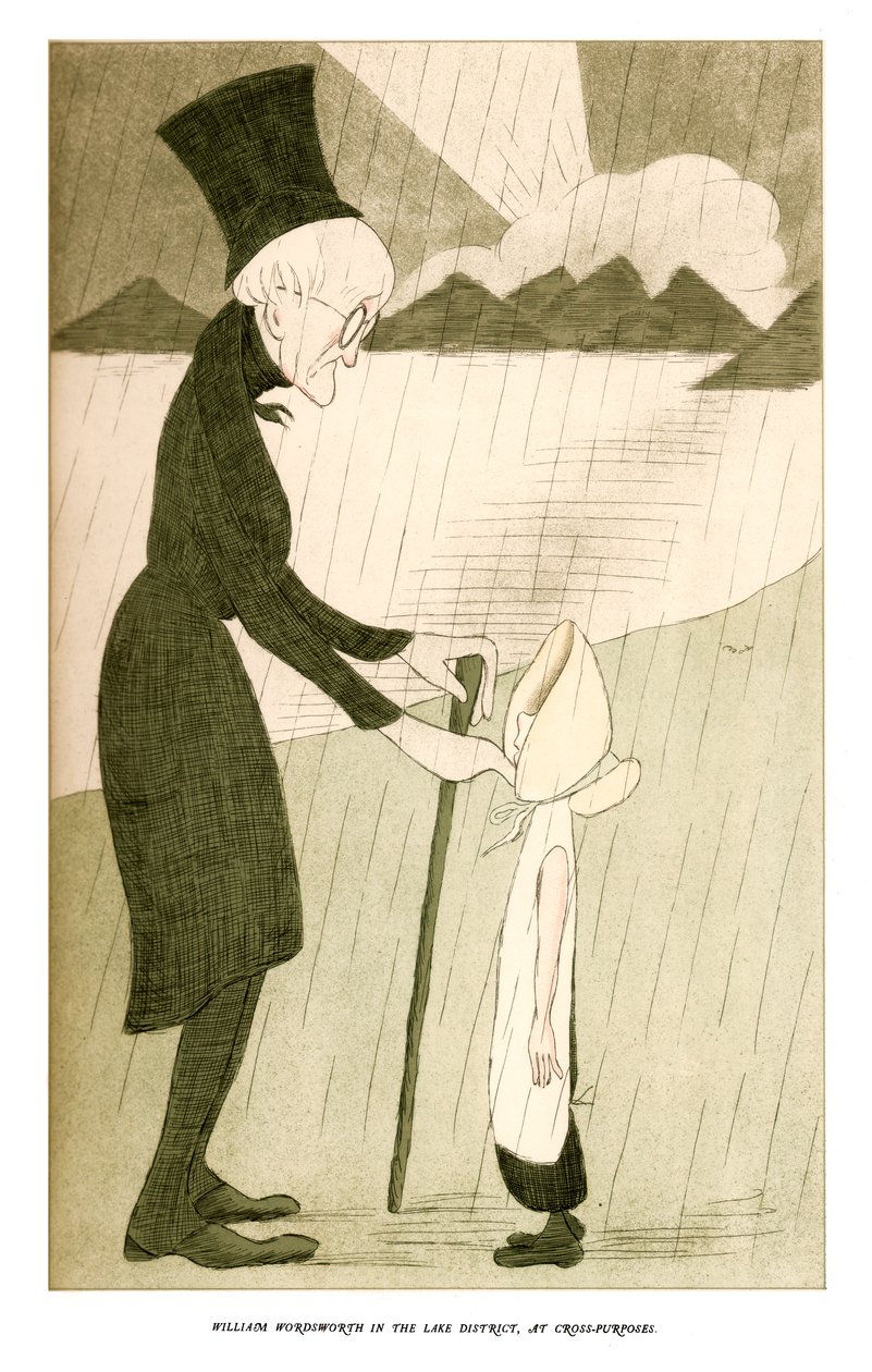 William Wordsworth w Lake District, Cross-Purposes, 1904. autorstwa Henry Maximilian Beerbohm