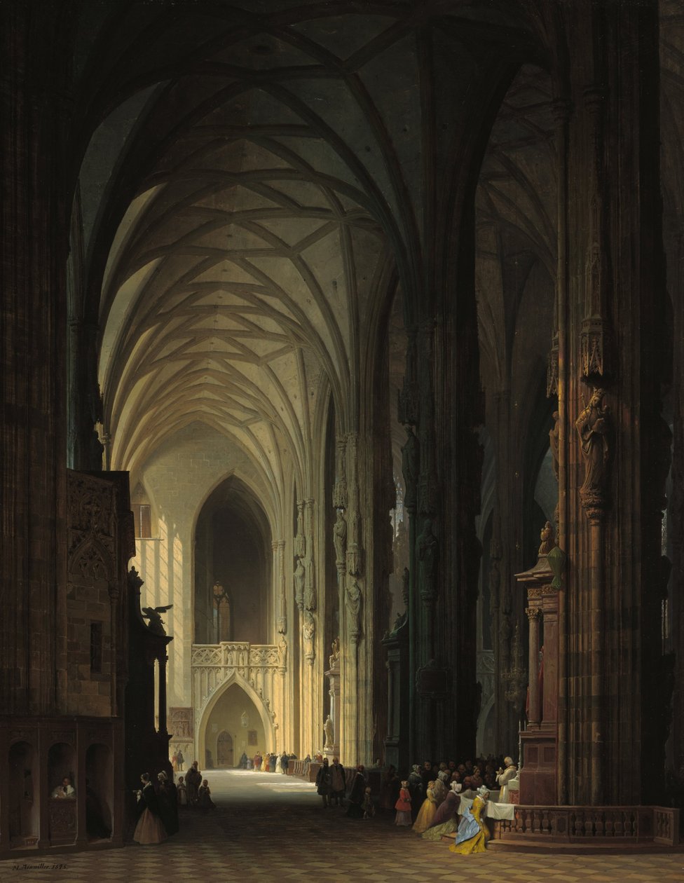 Wnętrze Stephanskirche w Wiedniu autorstwa Max Emanuel Ainmiller