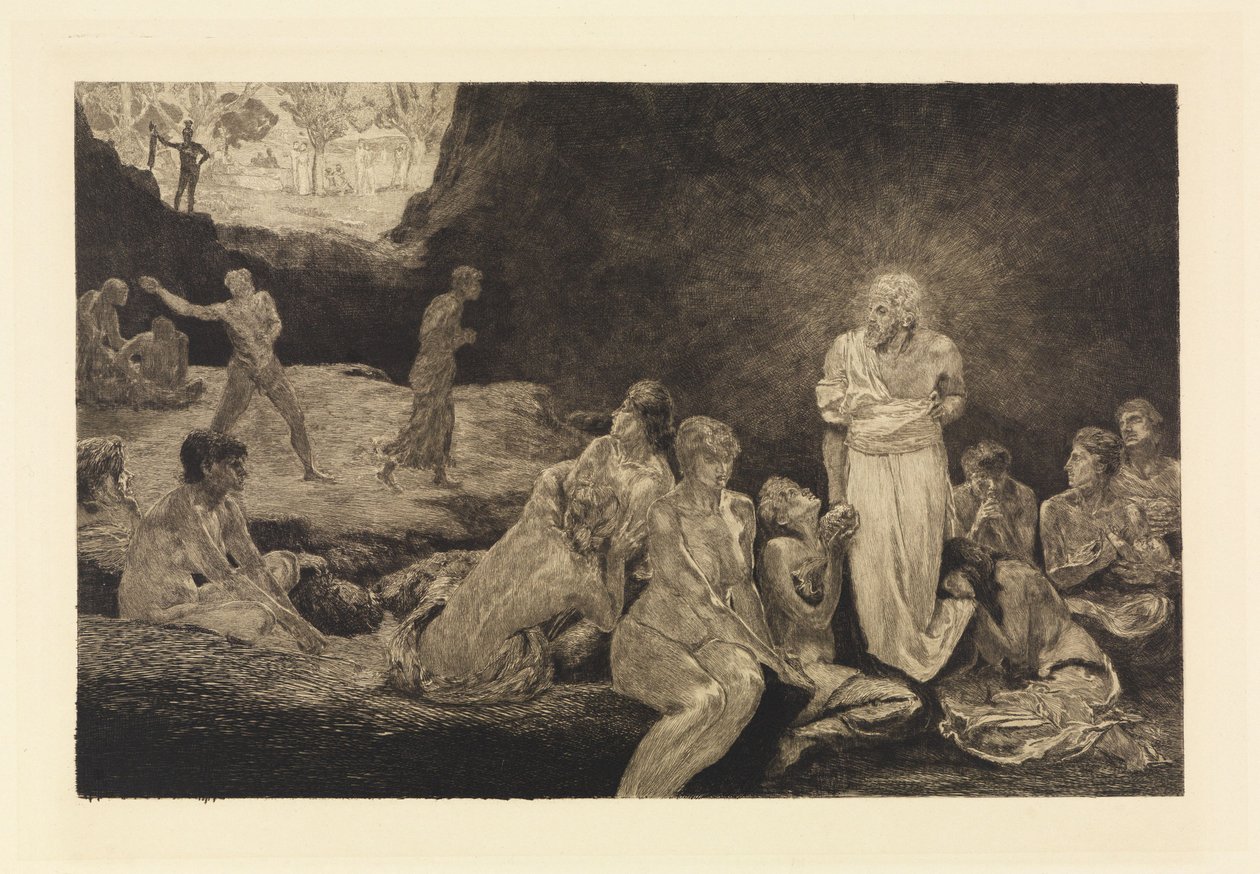 Chrystus i grzeszne kobiety (Życie, opus VIII, plansza 13) autorstwa Max Klinger