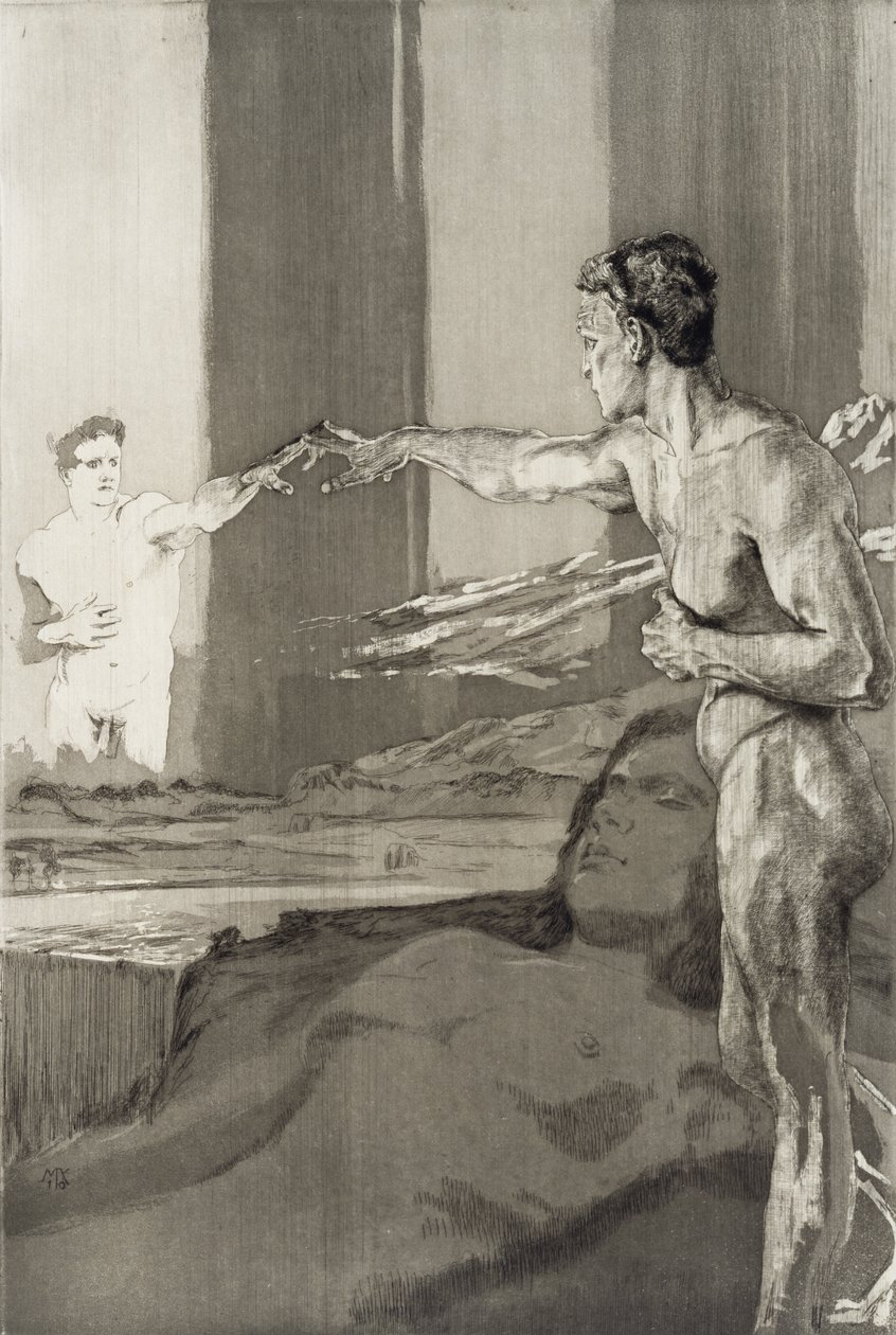 Der philosophe (Filozof), numer 3 autorstwa Max Klinger