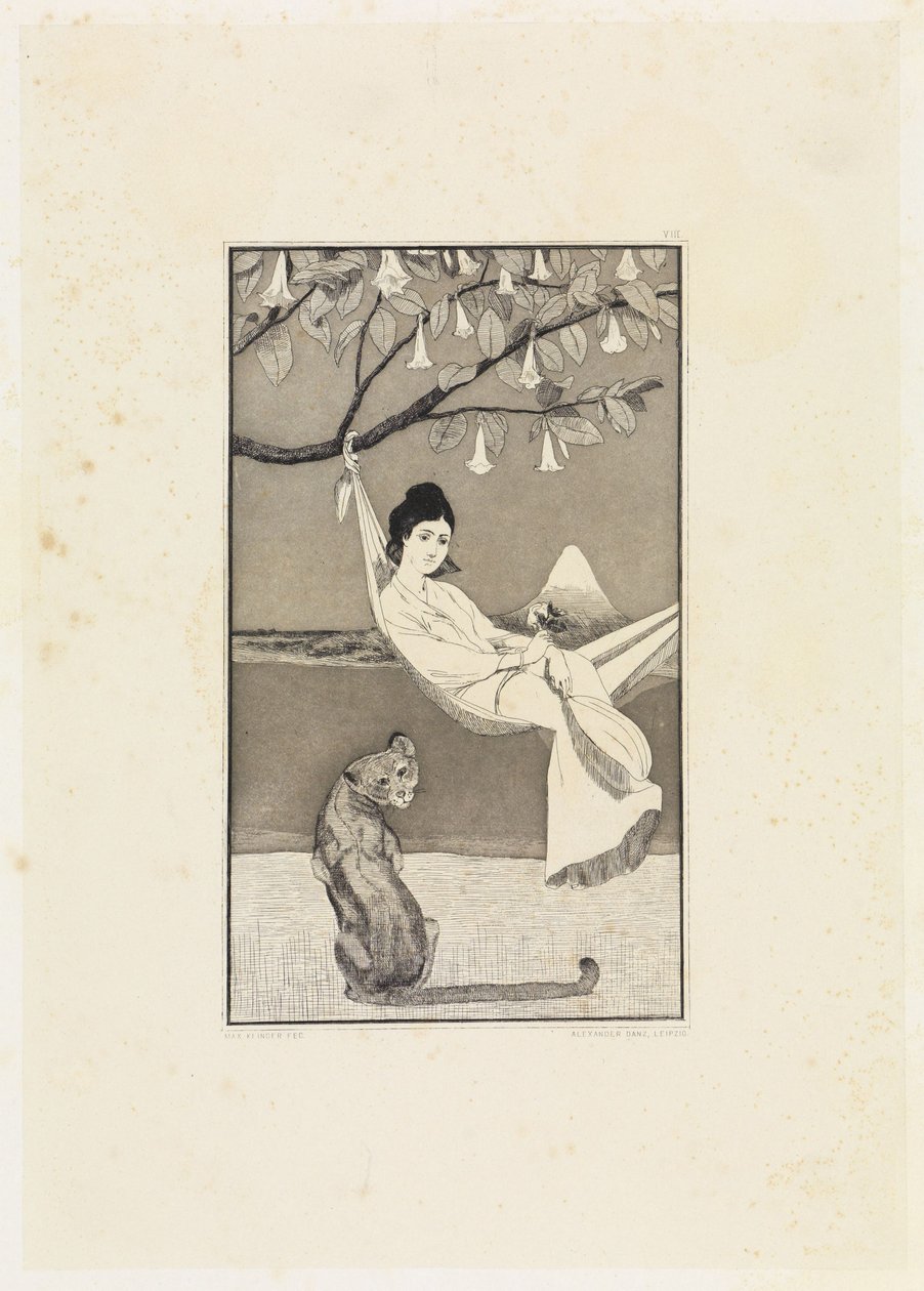 Dolce far niente (Sjesta II) (Szkice akwafortowe, opus I, arkusz 8) autorstwa Max Klinger