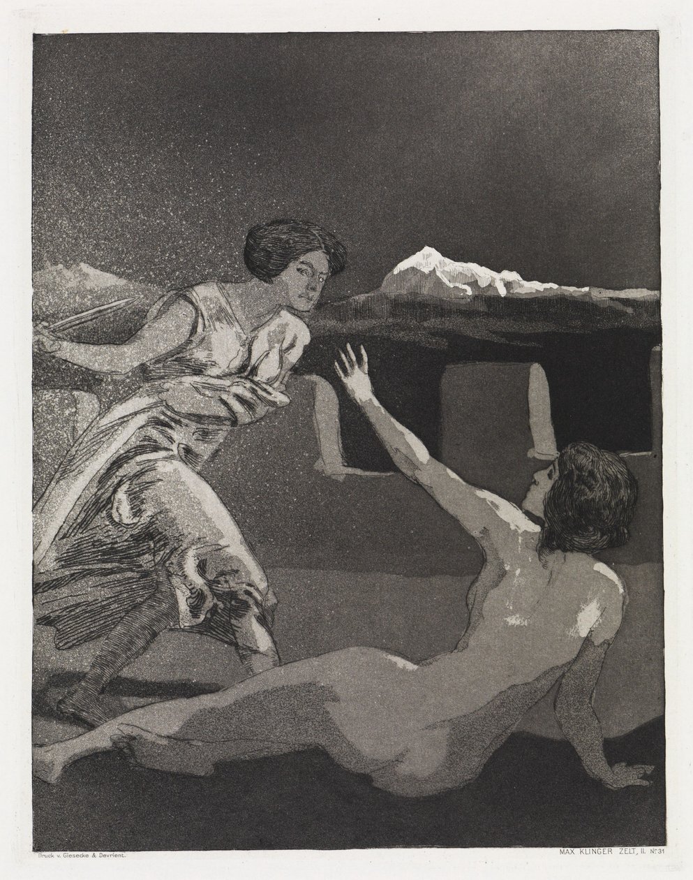 Groźba (Namiot, Opus XIV, część II, nr 31) autorstwa Max Klinger
