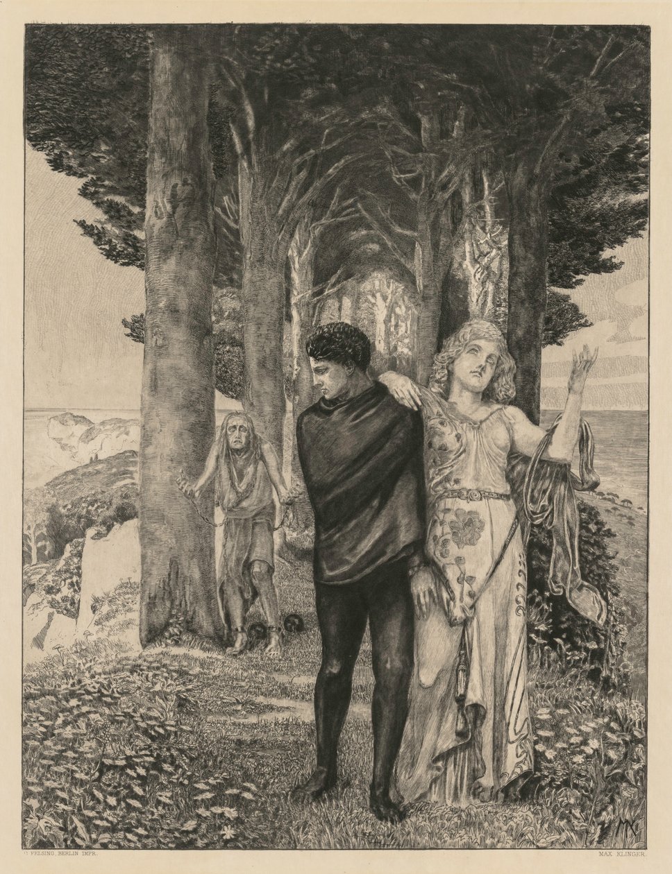 O śmierci, część druga, Opus XIII Print 4: Genius Artist, 1903. autorstwa Max Klinger