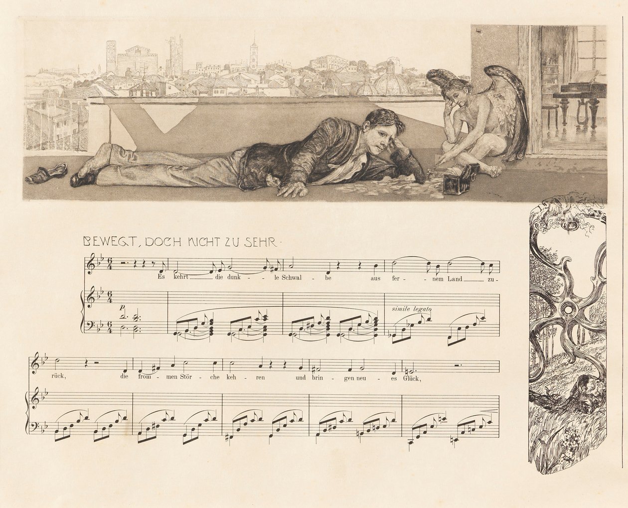 Opus XII, Fantazja Brahmsa, 1894. autorstwa Max Klinger