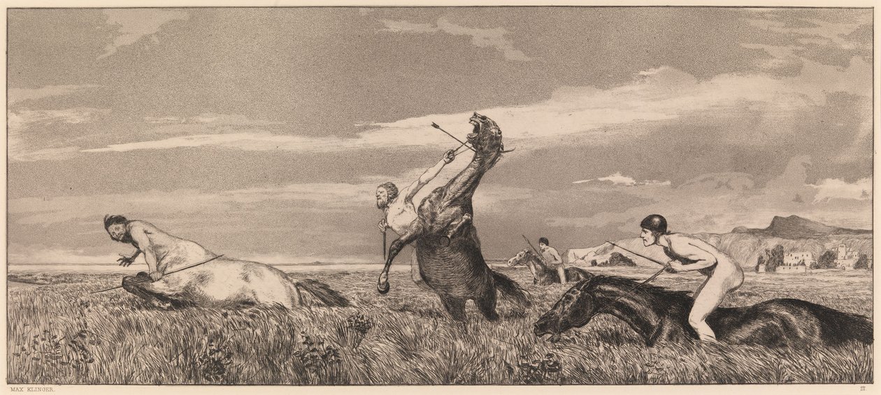 Ścigany centaur autorstwa Max Klinger