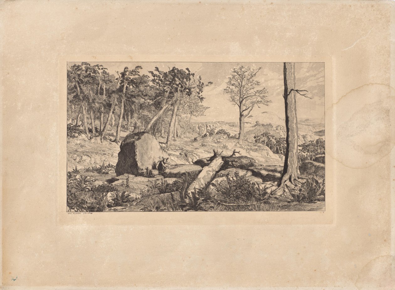 Simplicius w leśnej głuszy (tablica X), z Intermezzi. Akwaforty, op. IV. 12 kompozycji autorstwa Max Klinger