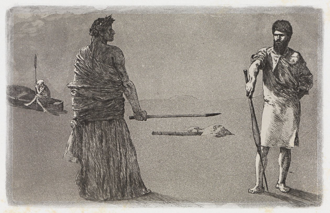 Zakończenie (Satyra / Uchwała) (Ocalenia owidiańskich ofiar, Opus II, plansza 13) autorstwa Max Klinger
