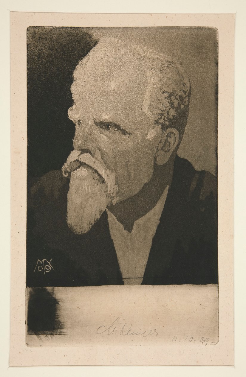 Autoportret z cygarem autorstwa Max Klinger