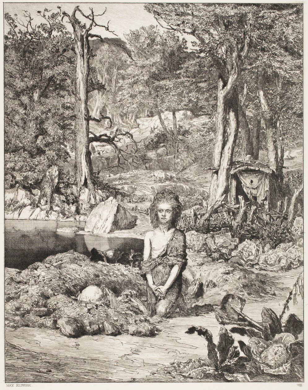 Simplicius przy grobie pustelnika autorstwa Max Klinger