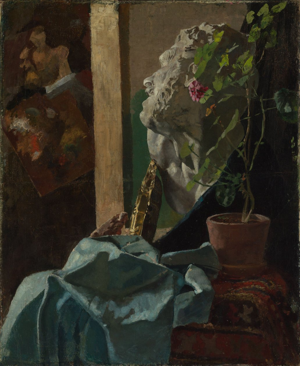 Martwa natura z gipsowym popiersiem autorstwa Max Klinger