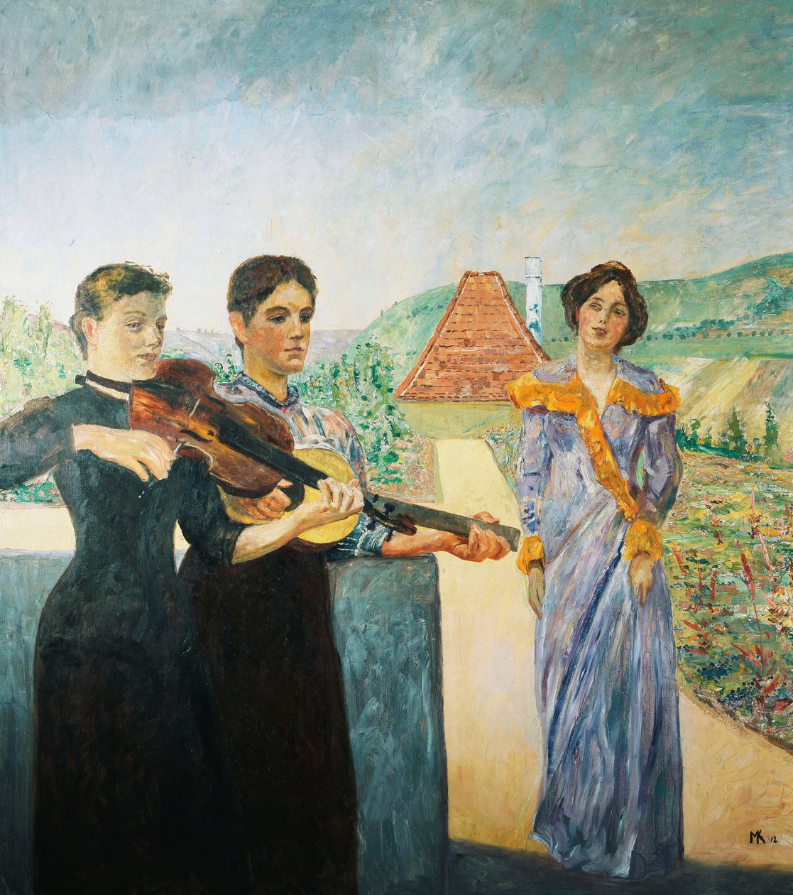 Trzy kobiety w winnicy; Trzy kobiety w winnicy, 1912 autorstwa Max Klinger