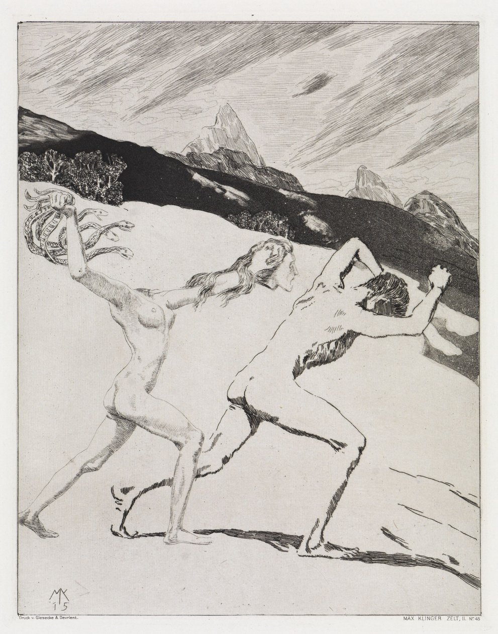 „Wypędzenie” (Namiot, Opus XIV, część II, nr 45) autorstwa Max Klinger