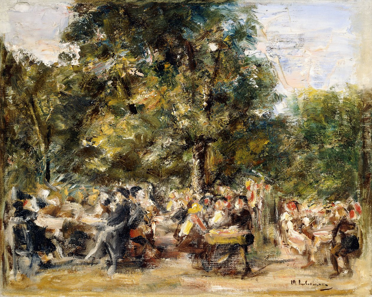 Restauracja ogrodowa nad rzeką Hawelą; Gartenlokal an der Havel, 1933 autorstwa Max Liebermann