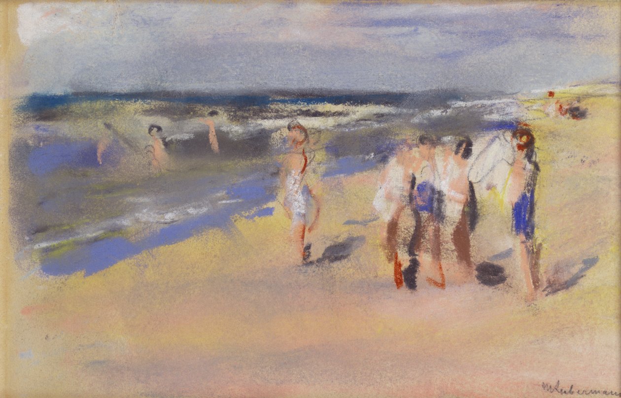 Plaża, ok. 1910 (rysunek kredą) autorstwa Max Liebermann