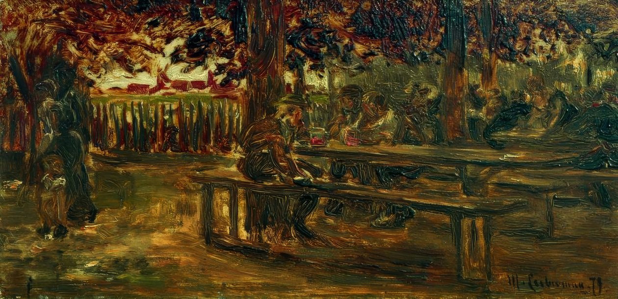 Ogródek piwny w Etzenhausen autorstwa Max Liebermann