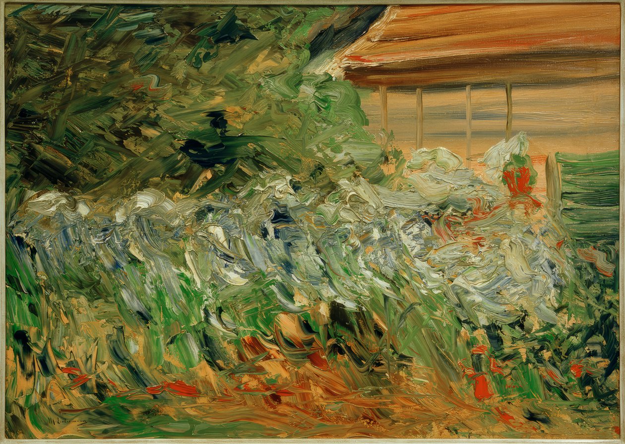 Krzewy kwiatów przy domku ogrodnika autorstwa Max Liebermann