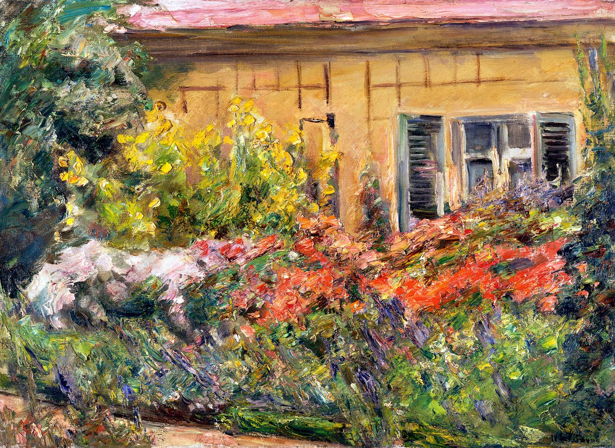 Kwitnące byliny przy domku ogrodnika, od strony północnej autorstwa Max Liebermann