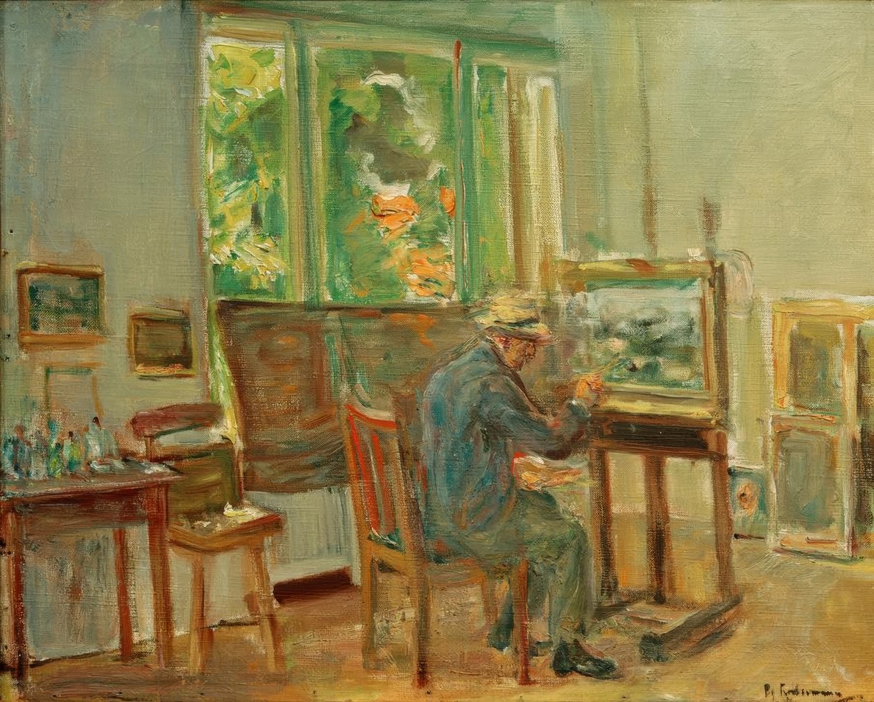 Artysta w swoim studio w Wannsee autorstwa Max Liebermann
