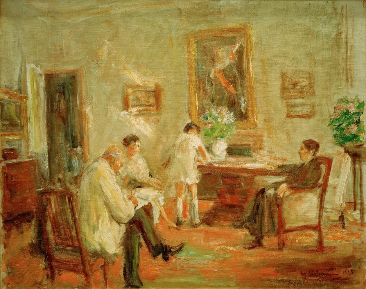 Artysta szkicujący z rodziną autorstwa Max Liebermann