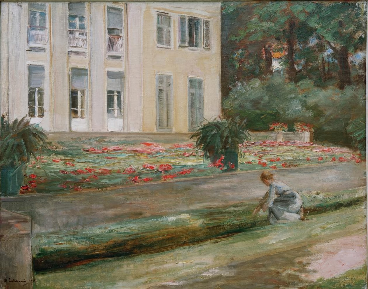 Taras kwiatowy w ogrodzie Wannsee na północnym zachodzie autorstwa Max Liebermann