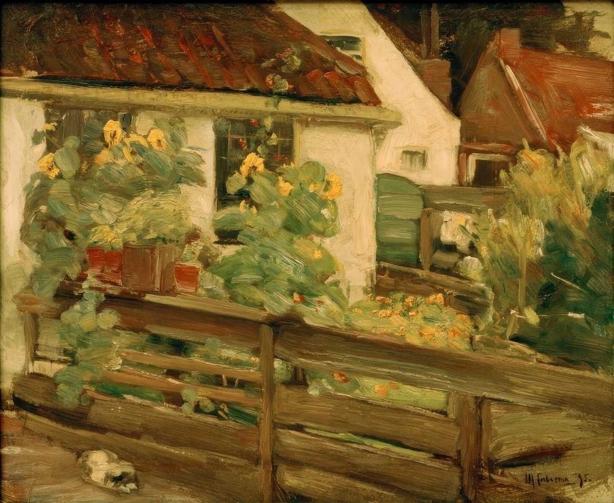 Ogród ze słonecznikami autorstwa Max Liebermann