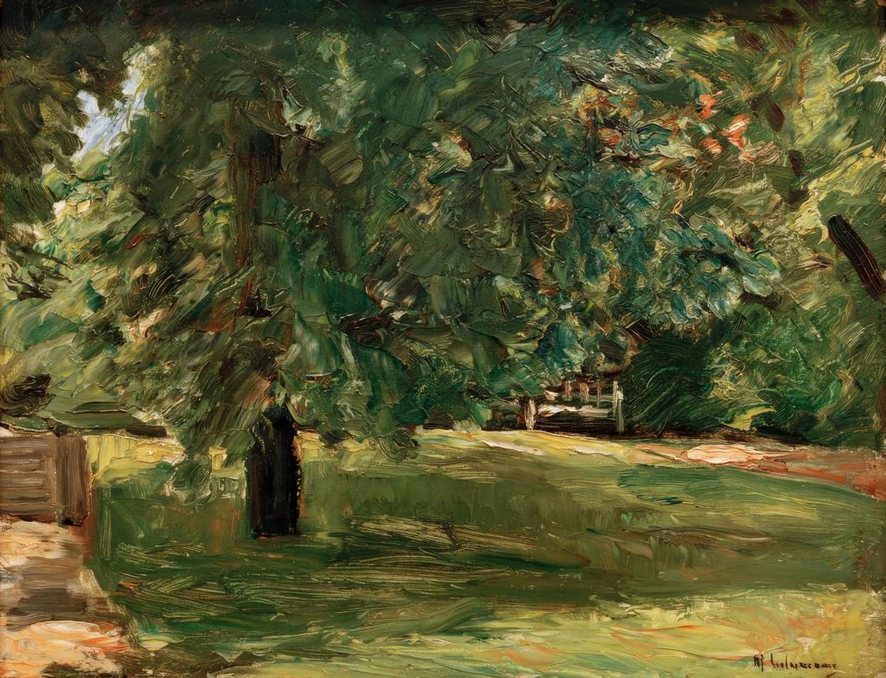 Ławka ogrodowa pod kasztanem w ogrodzie Wannsee autorstwa Max Liebermann