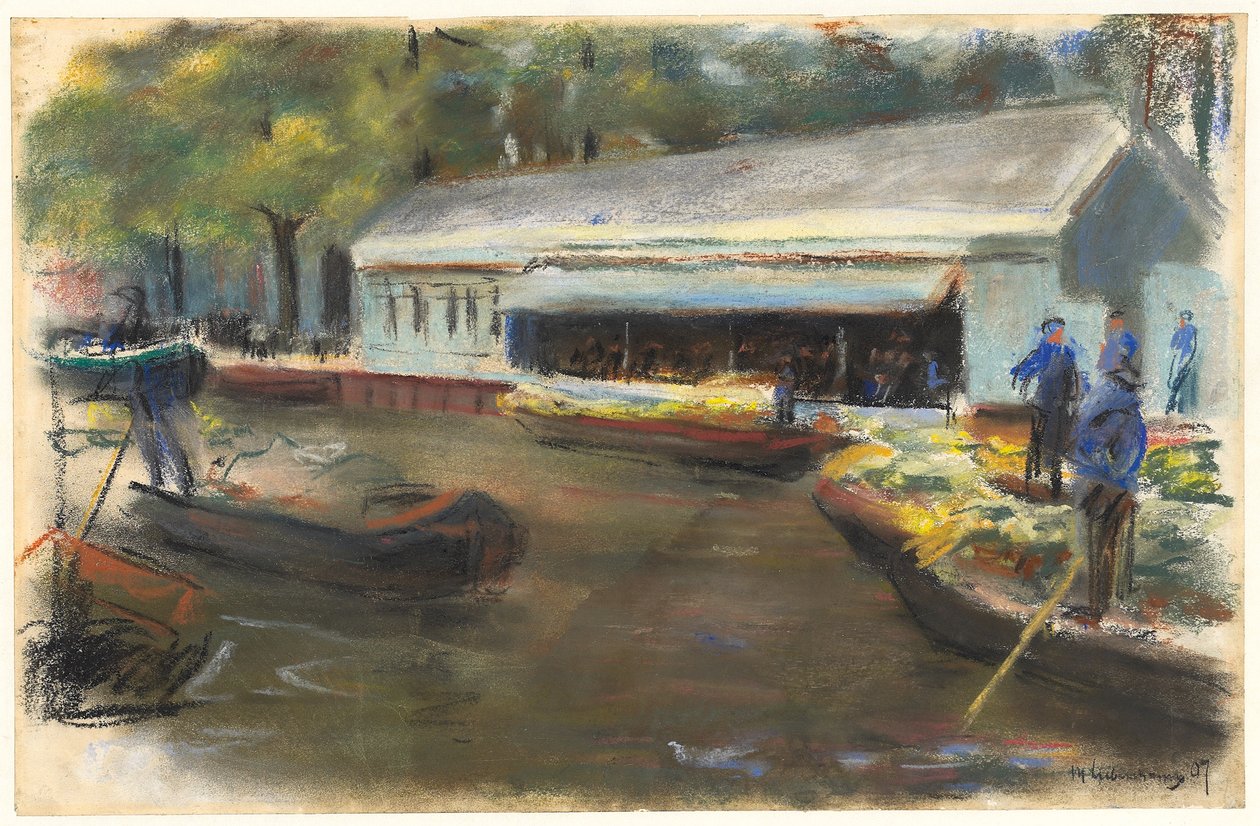 Gemusemarkt w Delft, 1907 autorstwa Max Liebermann