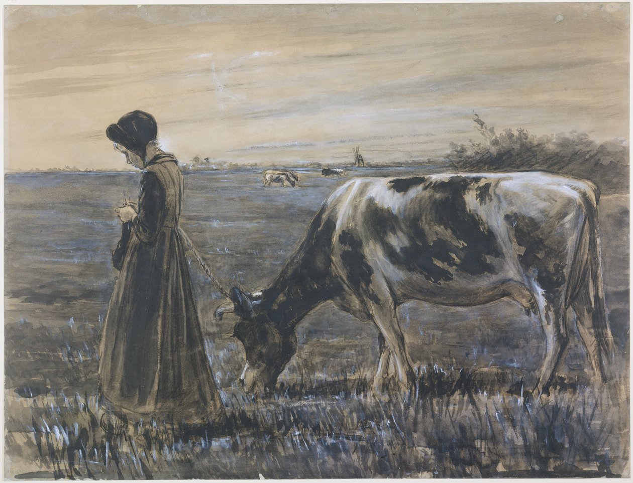 Dziewczyna z krową autorstwa Max Liebermann