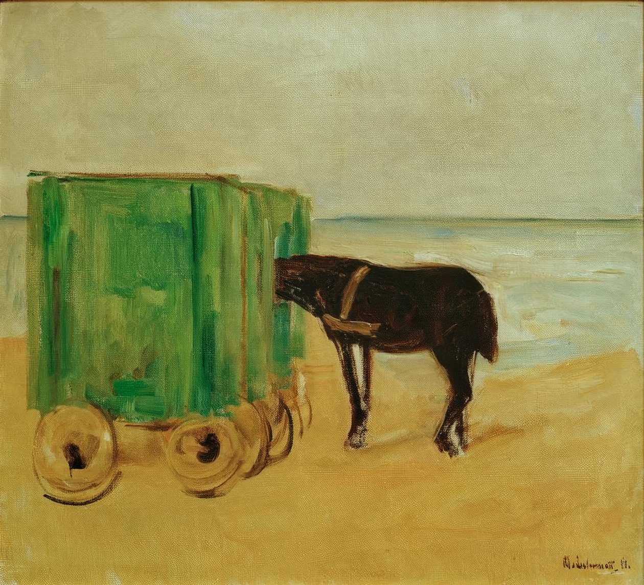 Wózek kąpielowy zielony autorstwa Max Liebermann