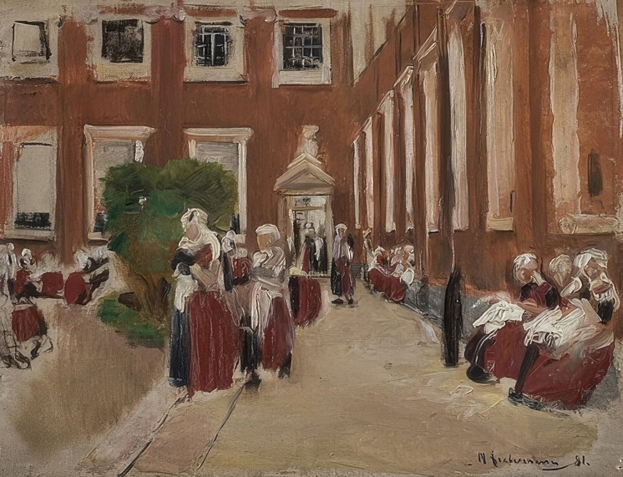 Dziedziniec sierocińca w Amsterdamie. 1876 autorstwa Max Liebermann