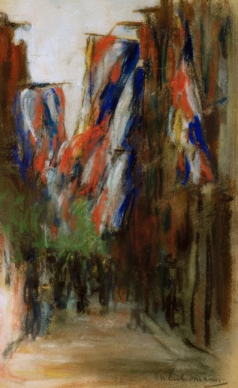 Holenderska ulica z flagami autorstwa Max Liebermann