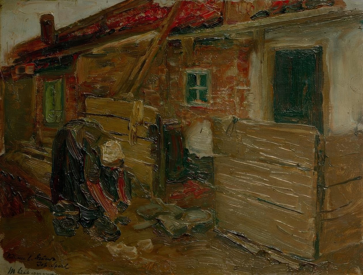 Holenderski dom z żoną autorstwa Max Liebermann