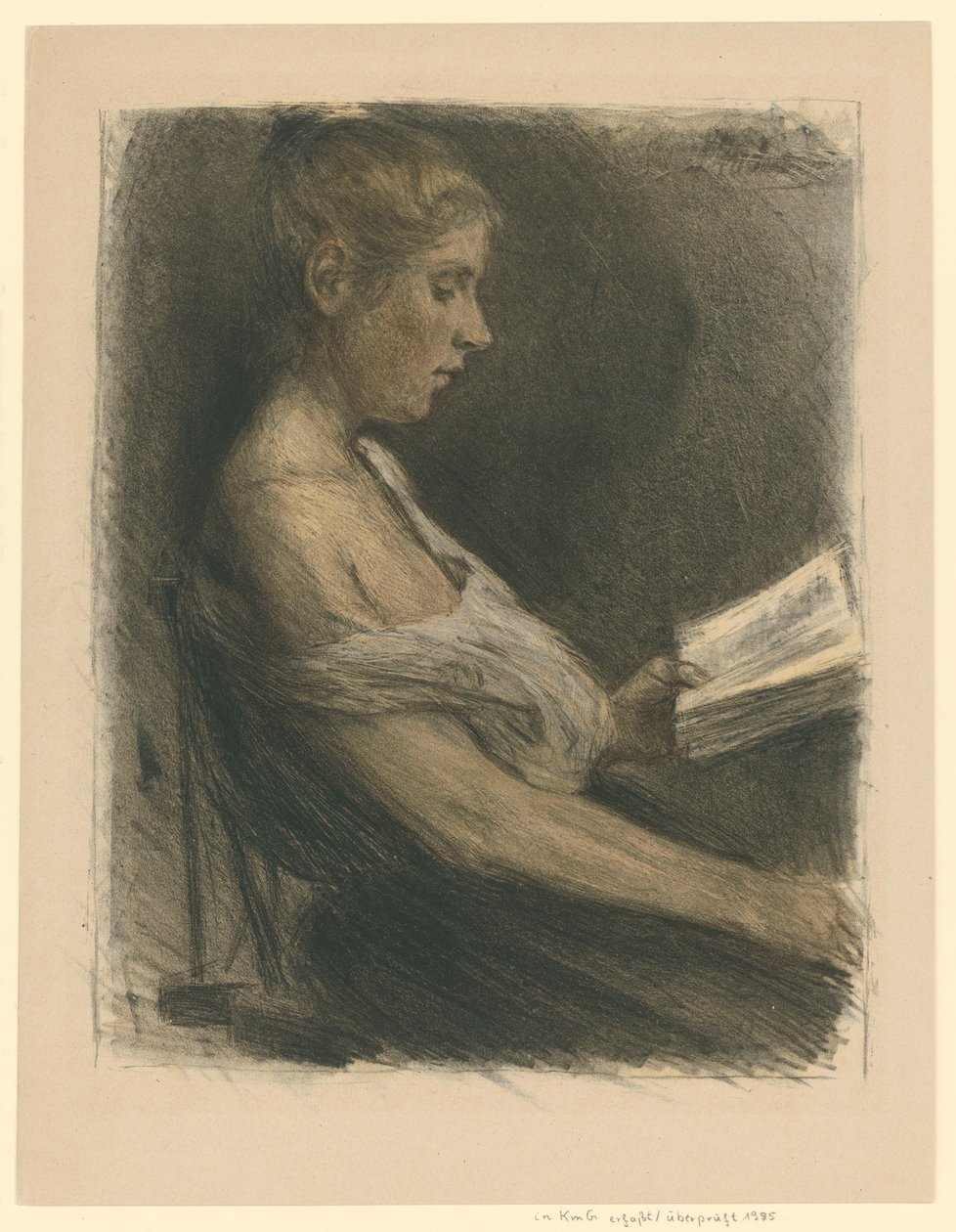 Dziewczynka czytająca autorstwa Max Liebermann