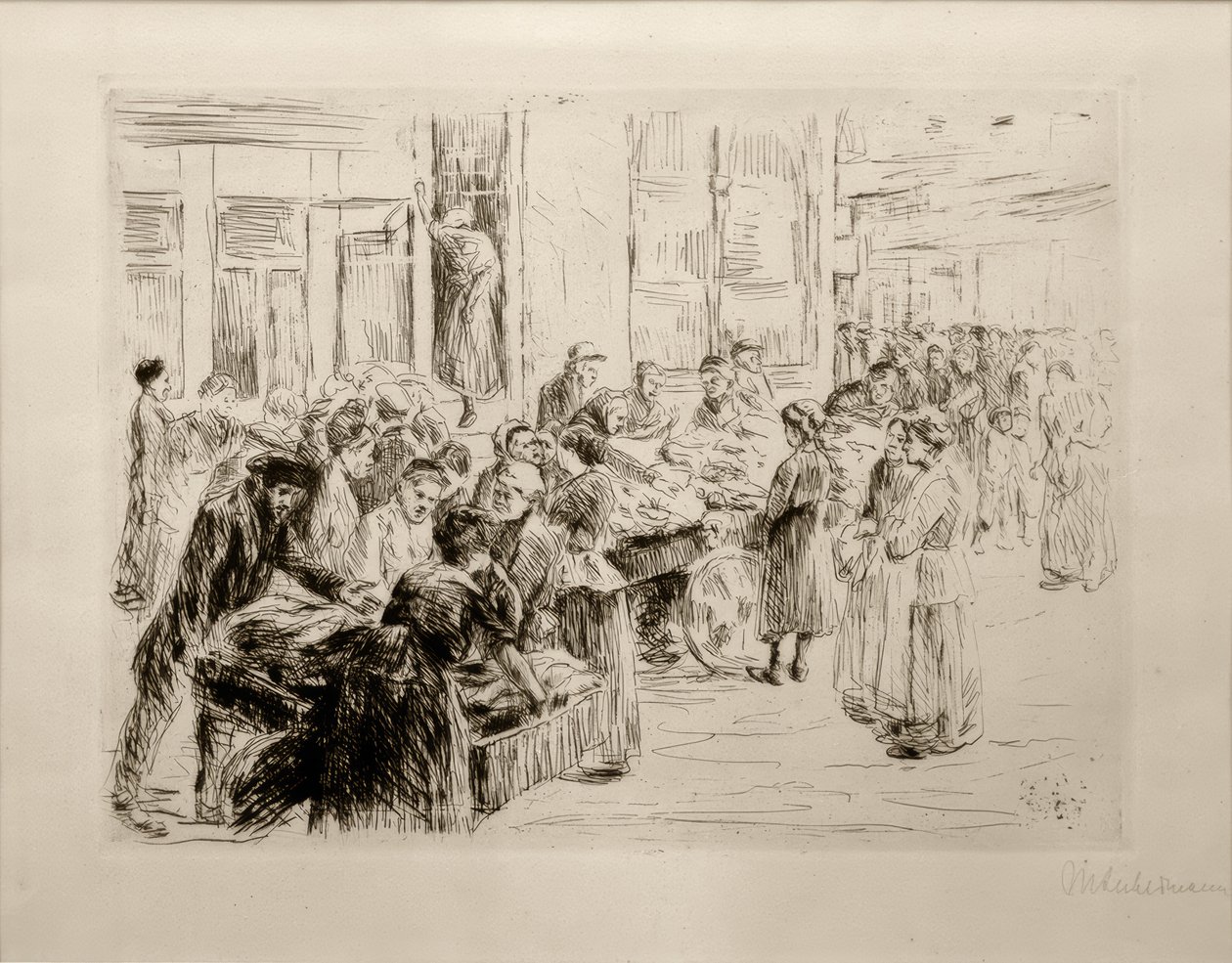 M.Liebermann, Z dzielnicy żydowskiej w Amsterdamie, handel wozami autorstwa Max Liebermann