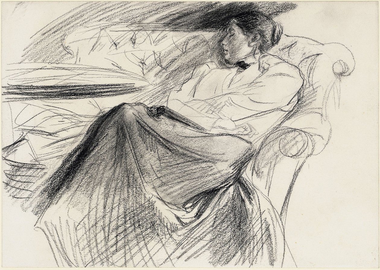 Martha Liebermann, śpiąca autorstwa Max Liebermann