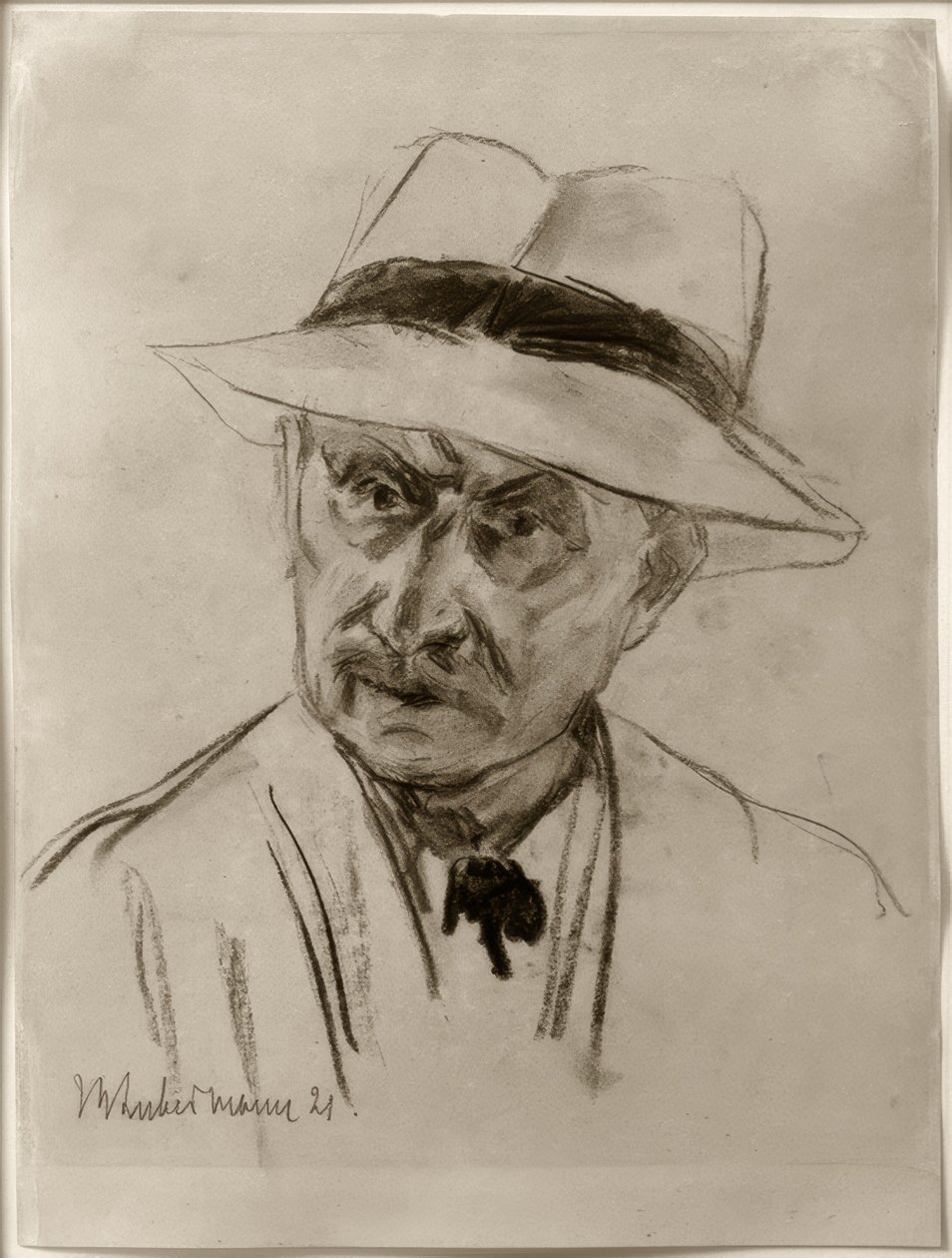 Max Liebermann / Autoportret w kapeluszu panamskim autorstwa Max Liebermann