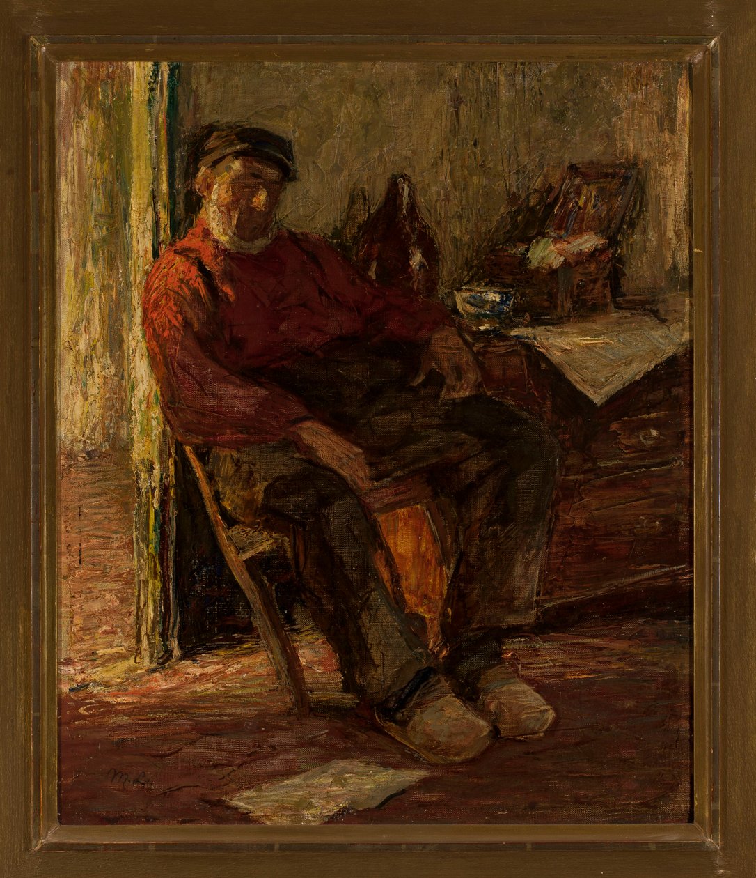 Mężczyzna we wnętrzu autorstwa Max Liebermann