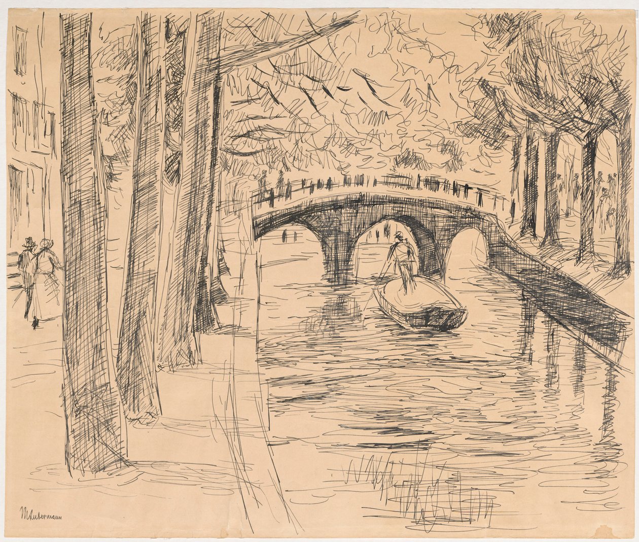 Most nad kanałem w Amsterdamie autorstwa Max Liebermann