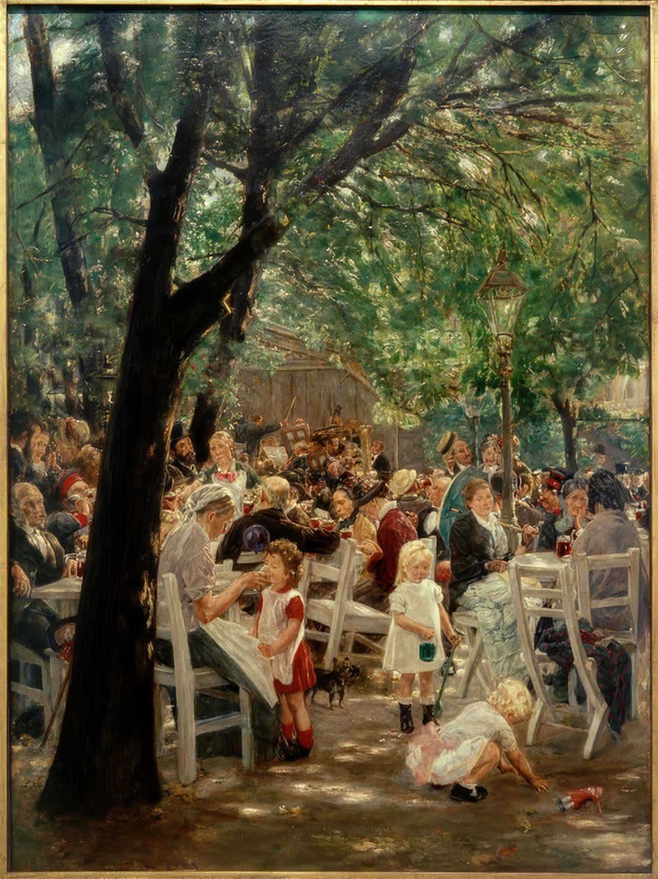 Ogródek piwny w Monachium autorstwa Max Liebermann