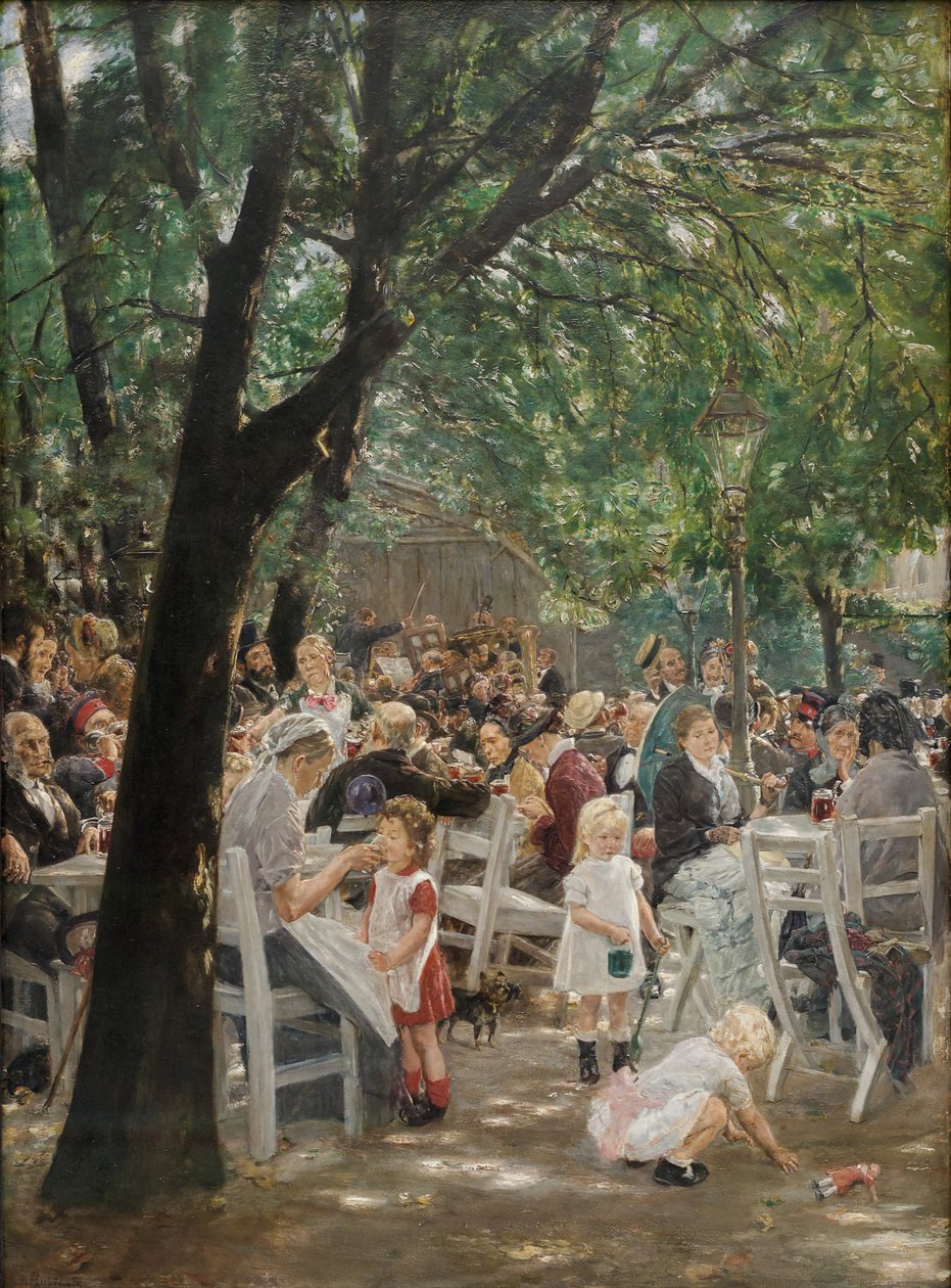 Monachijski ogródek piwny autorstwa Max Liebermann