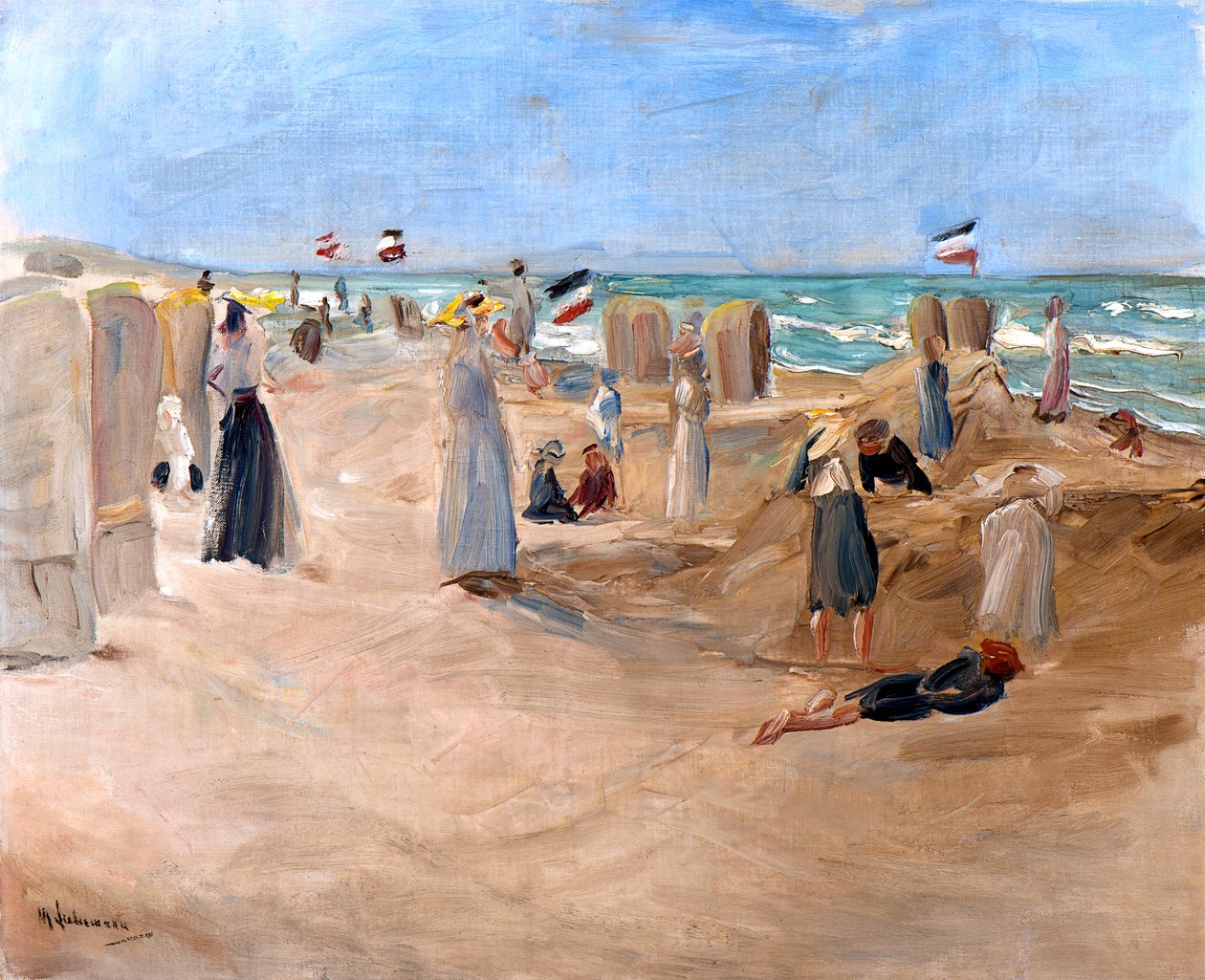 Na plaży w Noordwijk, 1908. autorstwa Max Liebermann