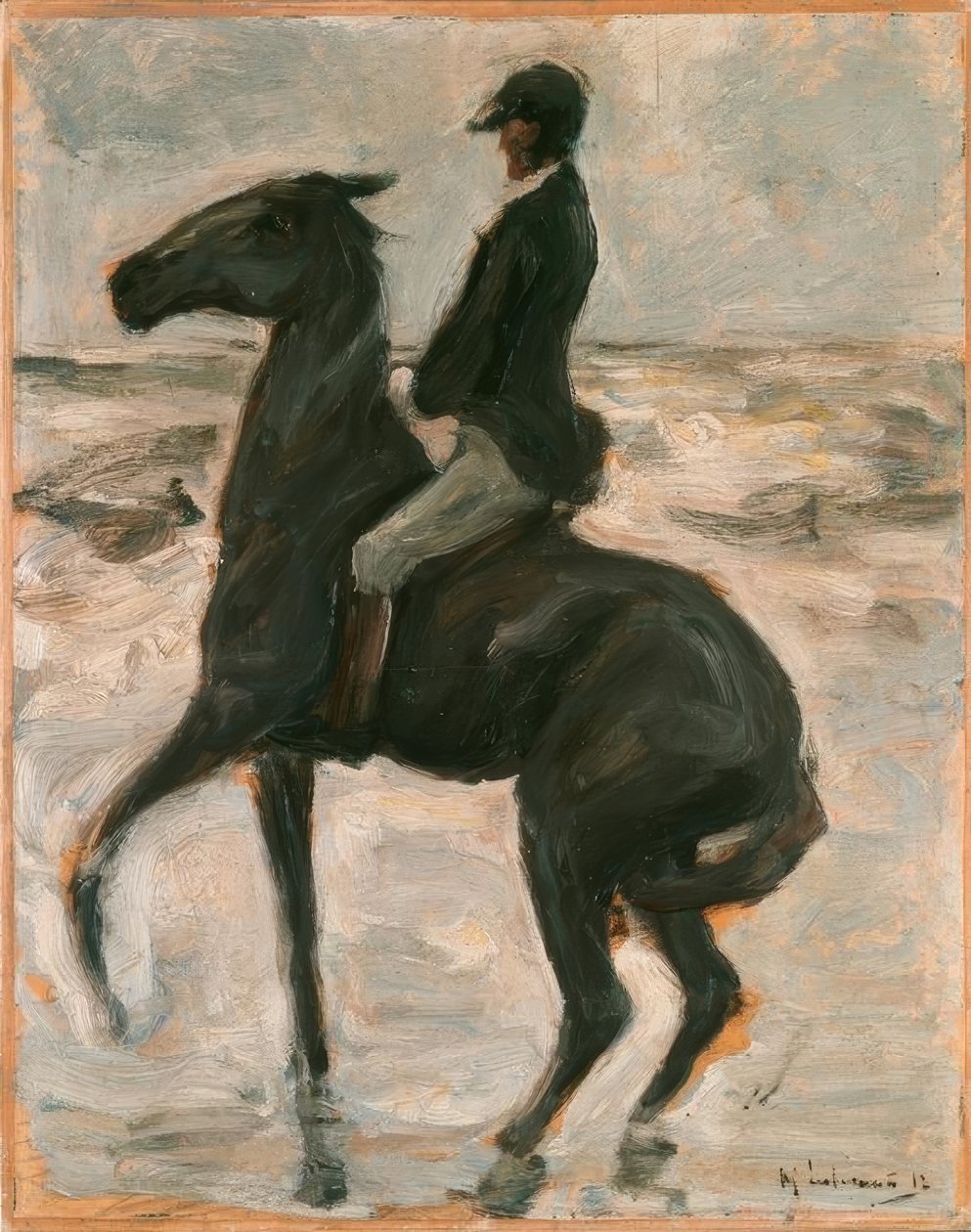 Jeździec po lewej stronie na plaży autorstwa Max Liebermann