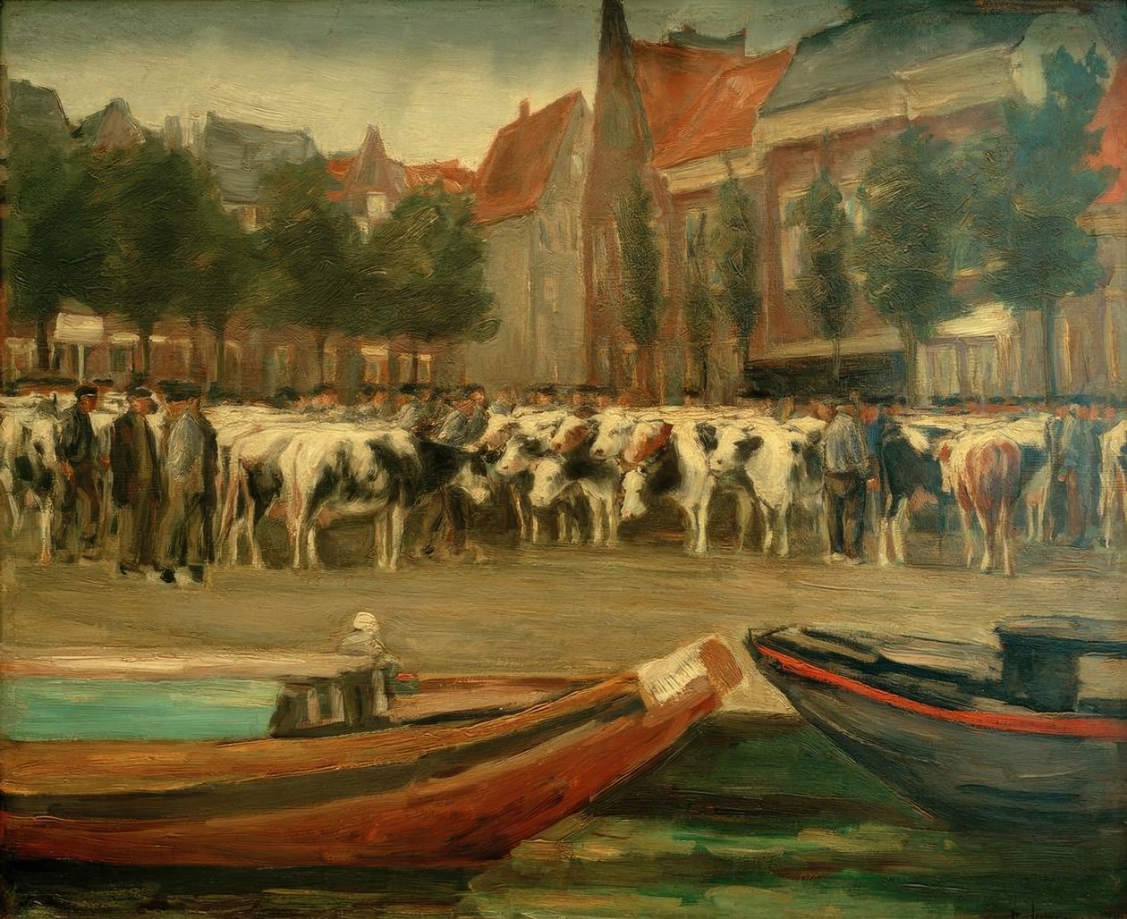 Rindermarkt w Leyden autorstwa Max Liebermann