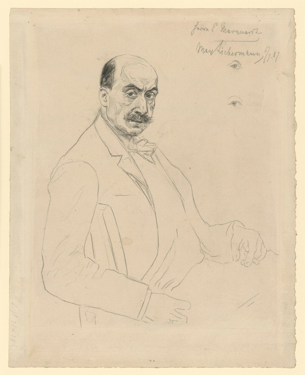 Autoportret (studium pośrednie podczas pracy nad akwafortą Schiefler 60) autorstwa Max Liebermann