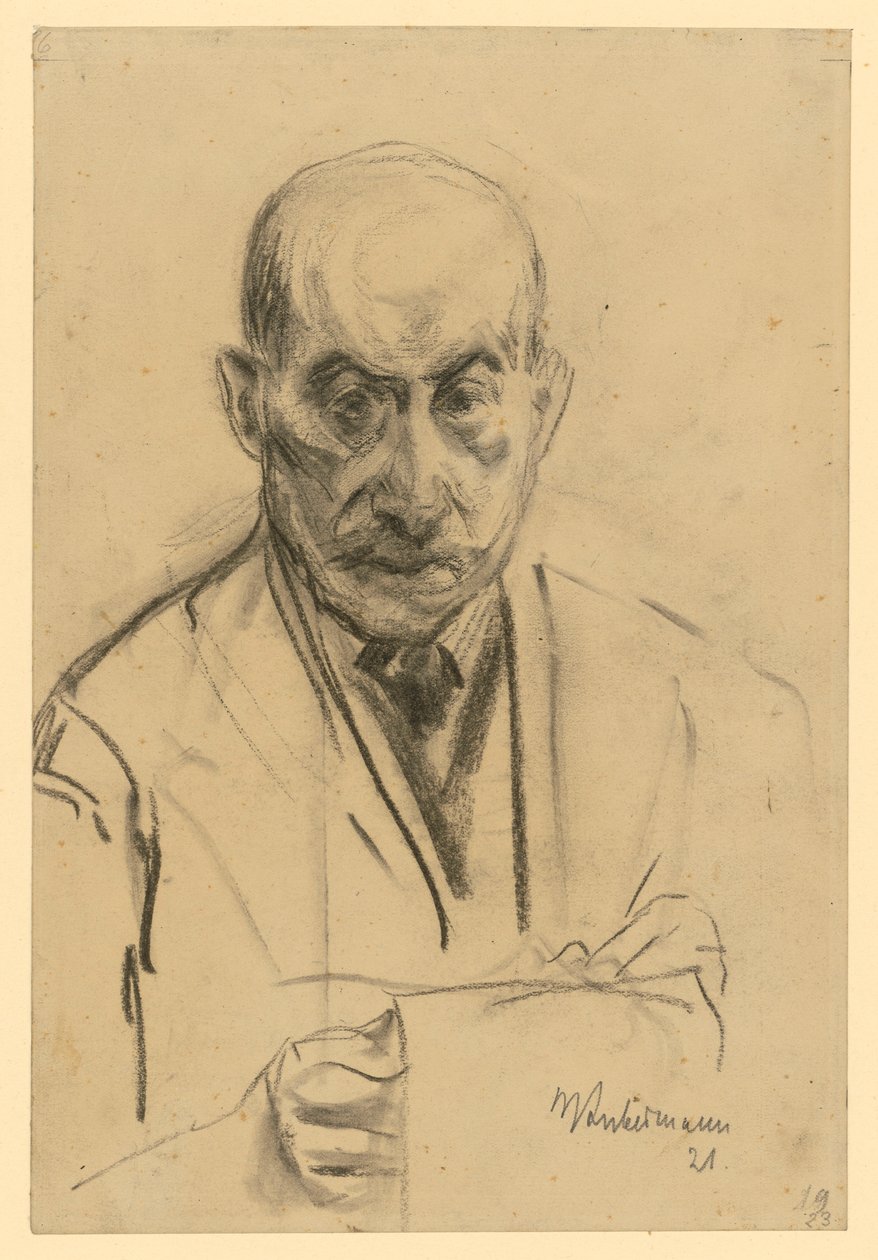 Autoportret en face z blokiem rysunkowym autorstwa Max Liebermann