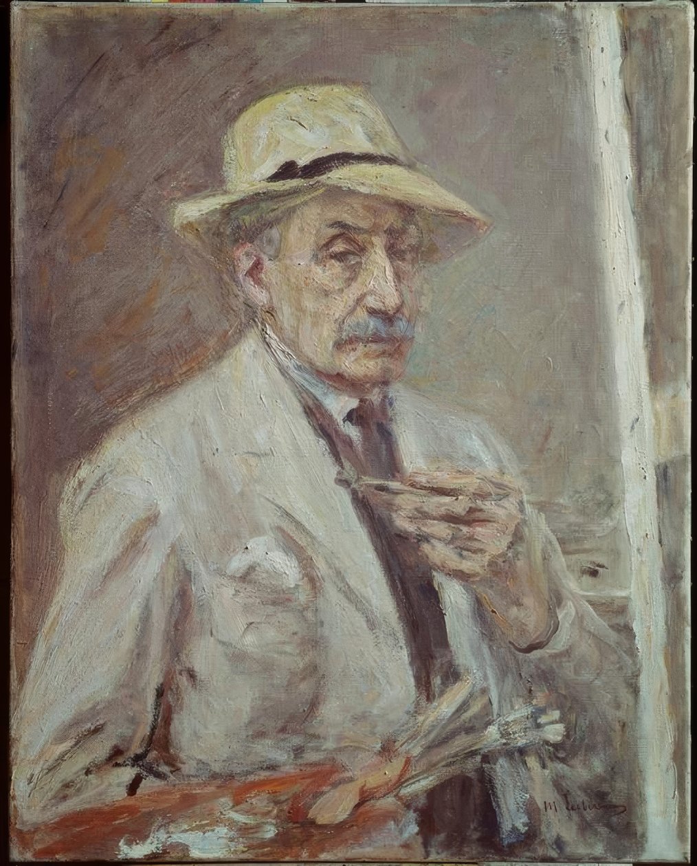 Autoportret z płaszczem i kapeluszem autorstwa Max Liebermann