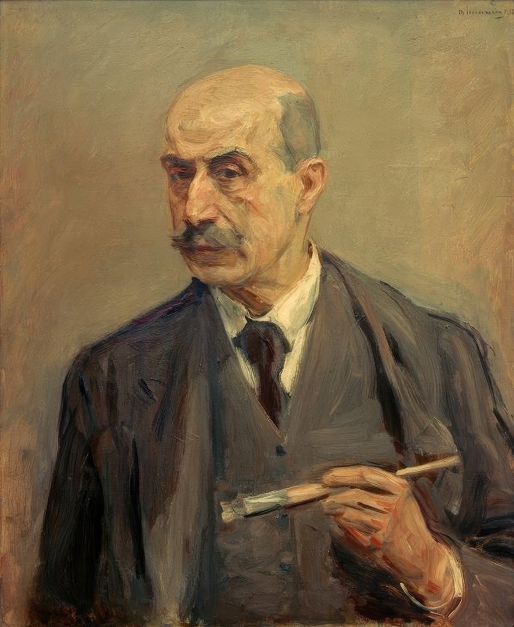 Autoportret z pędzlem autorstwa Max Liebermann